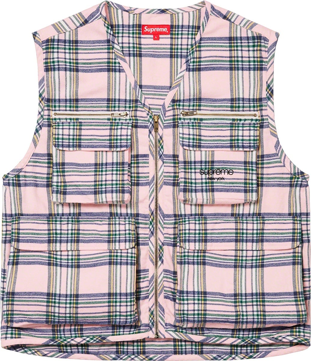 Tartan Flannel Cargo Vest view 4